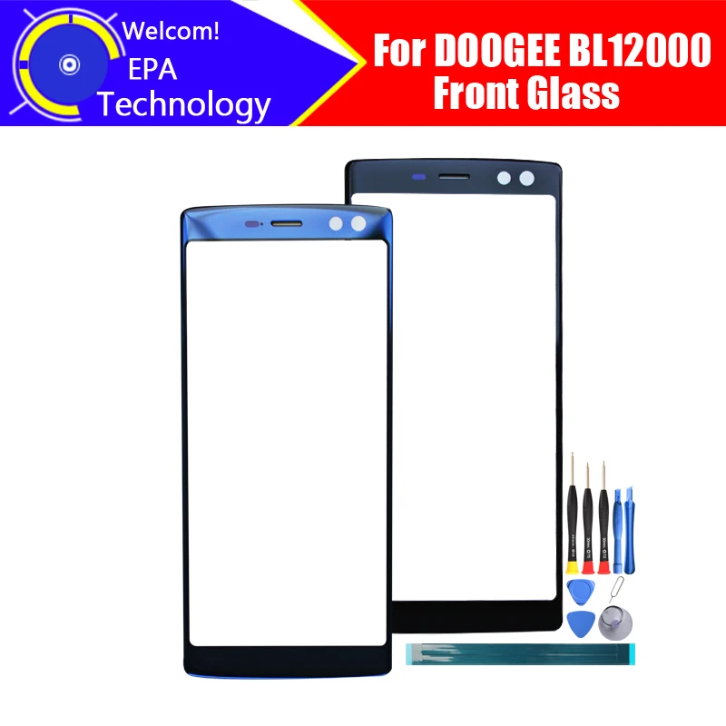 

DOOGEE BL12000 Front Glass Screen Lens 100% Original Front Touch Screen Glass Outer Lens for DOOGEE BL12000 + Tools + Adhesive