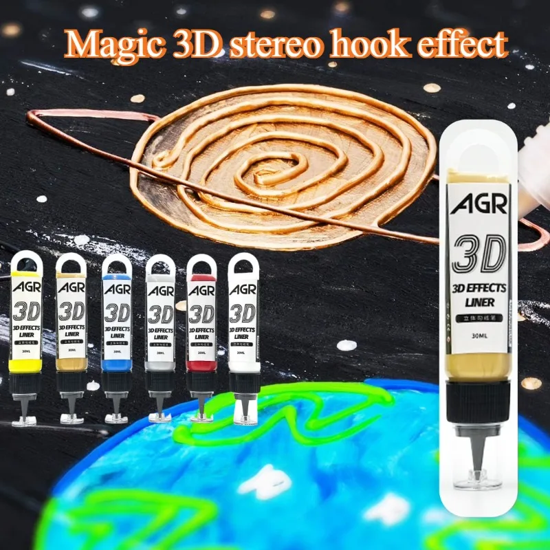 

30ml 3D Acrylic Hook Line Drawing Markers Hand-drawn Graffiti Creative Three-dimensional Painting Shape Lines Water color Paint