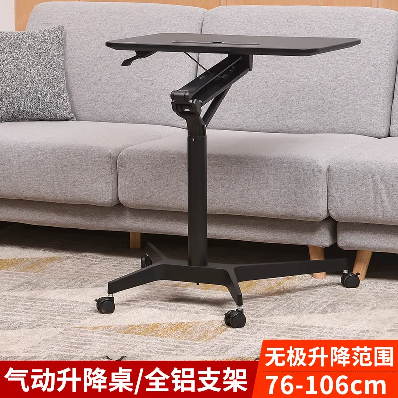 Movable Pneumatic Lifting Desk Standing Workbench Sofa Laptop Computer Desk Lecture Table Bedside Table