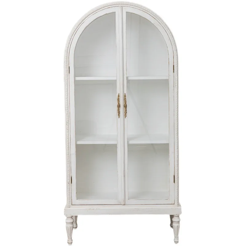 

American home bookcase, floor-to-ceiling solid wood children's display against the wall, homestay shelves