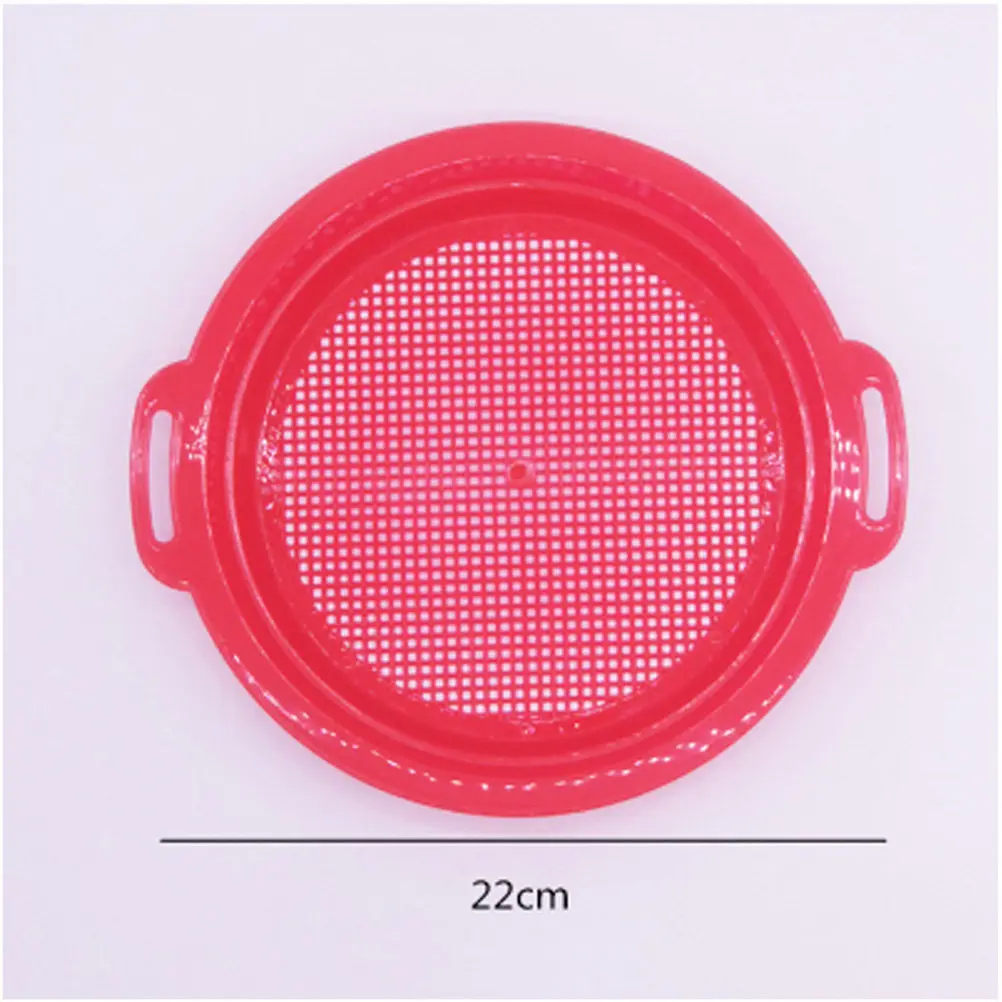 4Pcs Beach Sand Sieve Kids Plastic Sieve Tool Lightweight Easy Grip Handle Design for Sand Panning Treasure Hunt Beach Outdoor