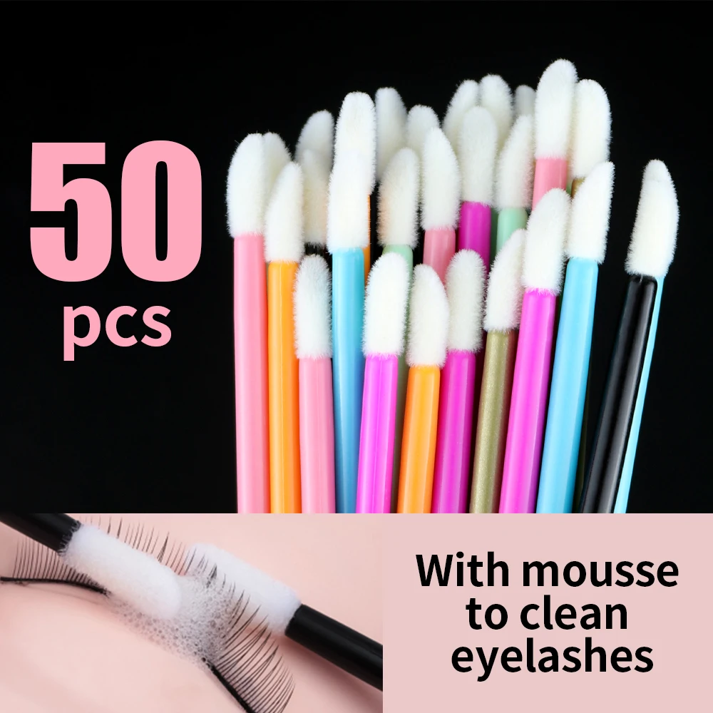 50pcs Disposable Eyelashes brush Lash Removing Cleaning Mascara Applicator Makeup Brushes For Eyelash Extension