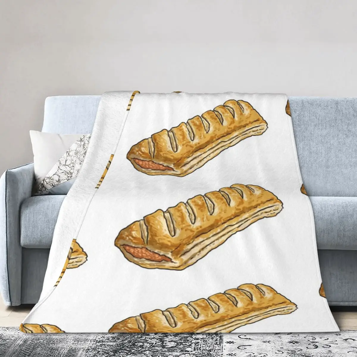 Flannel Throw Blanket Sausage Roll Blankets Soft Bedding Warm Plush Blanket for Bed Living room Picnic Travel Home Couch