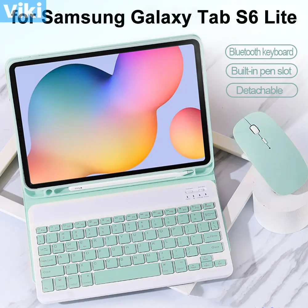 

Чехол для Samsung Tab S6 Lite, чехол для планшета Galaxy Tab SM-P610 P613 P615 P619 для Tab S6 Lite 10,4 дюймов, чехол для планшета с клавиатурой и мышью