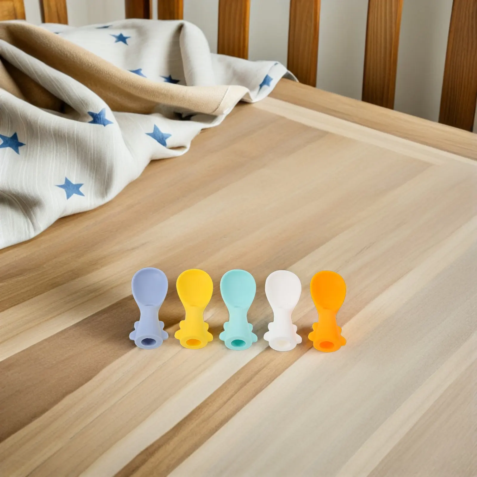 

5Pcs Baby Feeding Utensil Storage Travel Spoon Holder Leakproof Case Transparent Portable Cutlery Box Food Pouch Attachment