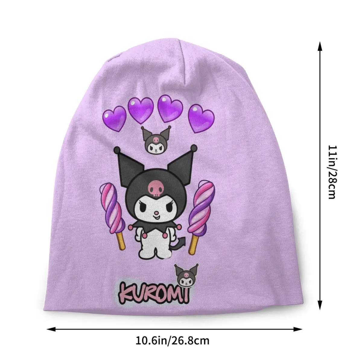 Custom Kuromi Cartoon Anime Beanie Cap Unisex Winter Warm Bonnet Femme Knitting Hats Cool Outdoor Skullies Beanies Caps