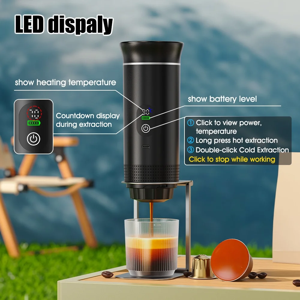 Portable Coffee Machine For Car & Home Italian-American Electric Espresso Portable Car Coffee machine Capsule Coffee Powder