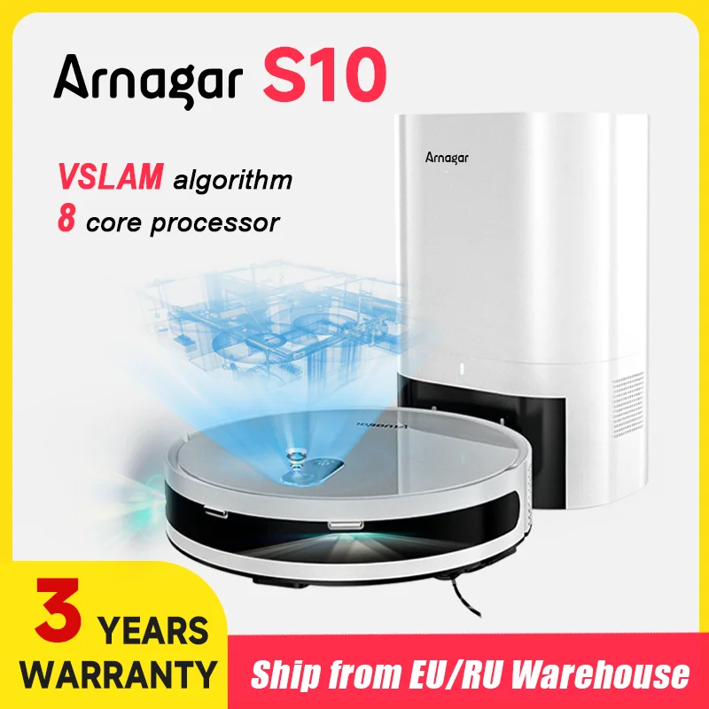 

Arnagar S10 Robot Vacuum Cleaner Auto Empty Dust Collection Sweep Mop 4000Pa 2600mAh Low Noise APP Control