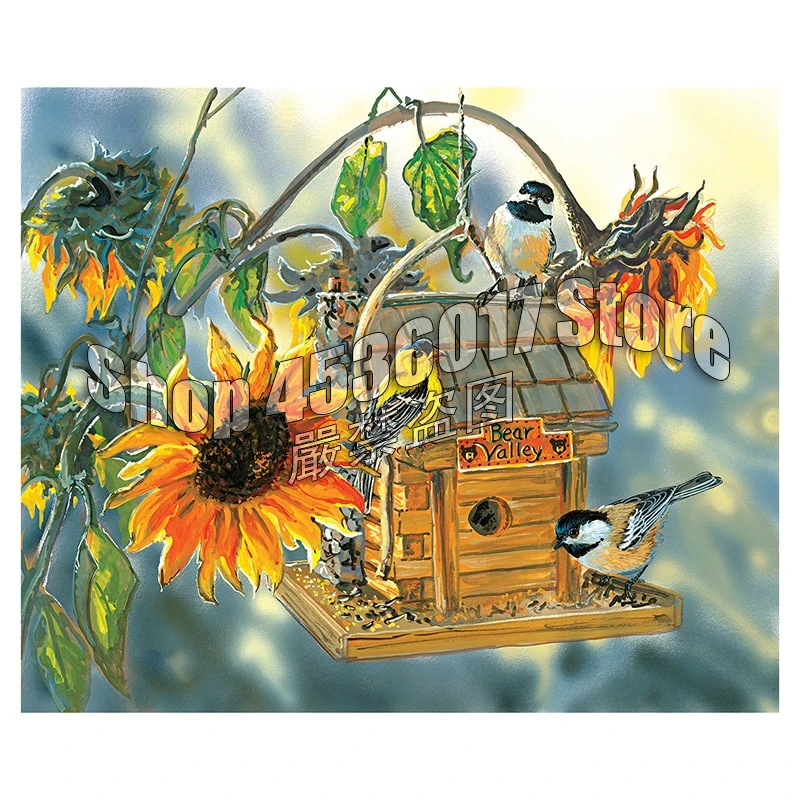 sunflower Birds 5D Diy Diamond Painting Cross Stitch Embroidery Mosaic Full Gift drills decoración hogar pintura de diamante art