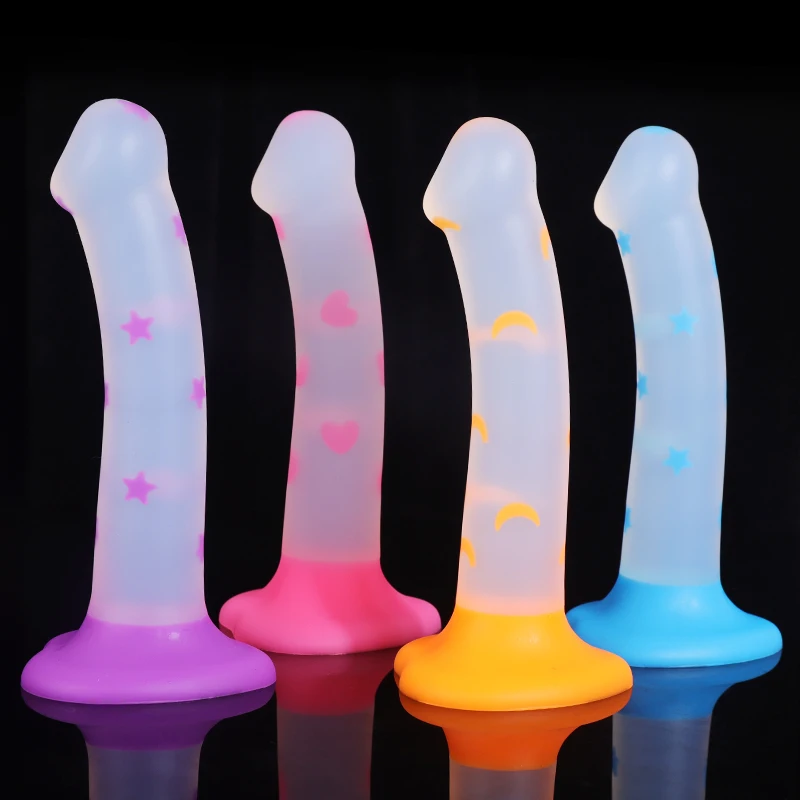 Sex Toys Cupid Night Glowing Anal Plug Love-Jelly Noctilucent Light Dildo Vaginal G-spot Anorectal Prostate Massage Masturbator