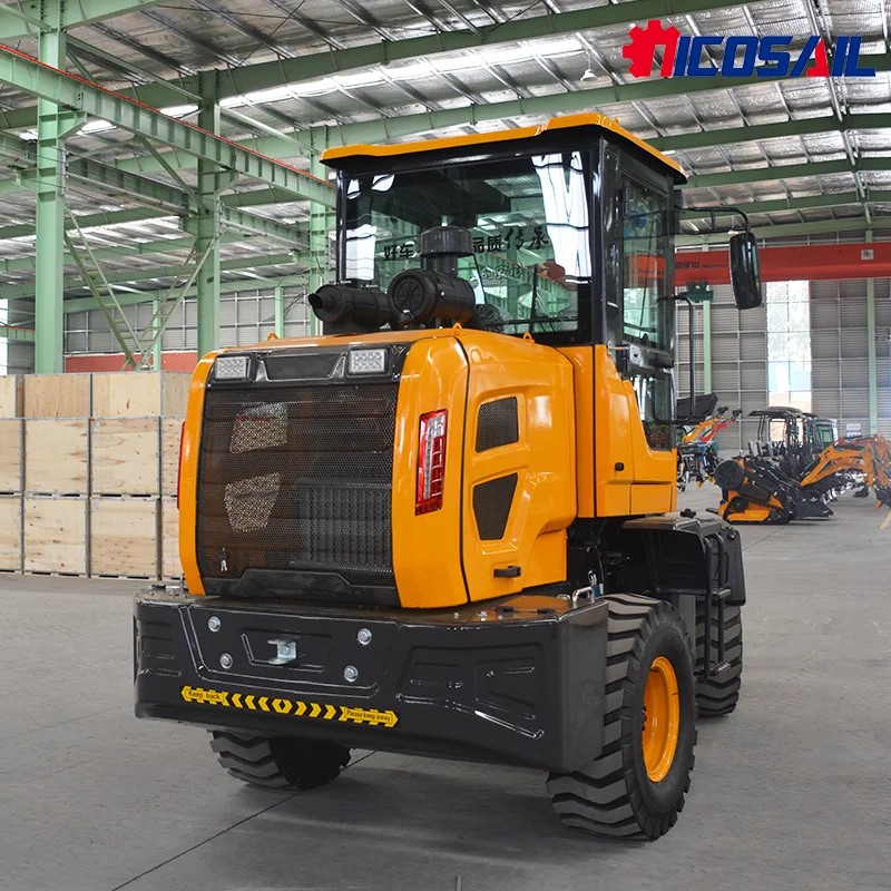 حفارة جرافة صغيرة جديدة تمامًا مع محرك 4 × 4 مرفق دلو تحميل بمقياس 1 طن - أفضل بيع لودر حفار صغير في الصين