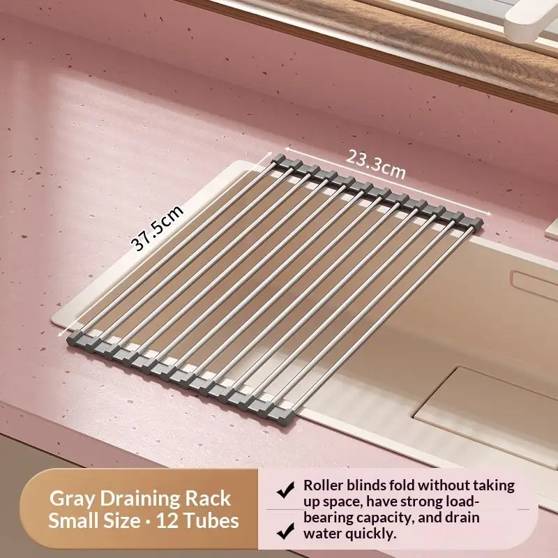 Dishwashing Basin Storage Rack Stainless Steel Durable Space Saver Kitchen Utility