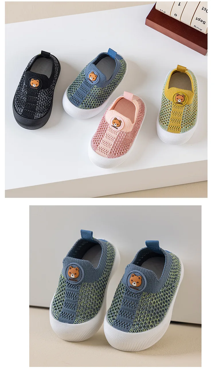 Baby-Lauflernschuhe mit Teddybär-Muster, weiche Sohle, rutschfeste Sandalen für Kinder, atmungsaktive Hohlschuhe für Frühling und Sommer – Detail 12