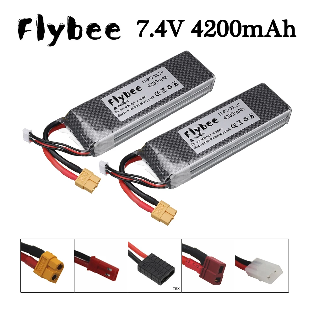 

11.1V 4200mah Rechargeable battery For RC Car Boats Drones Airplane Helicopters Toys Robot Upgrade 3s 11.1v Lipo Battery 2pcs