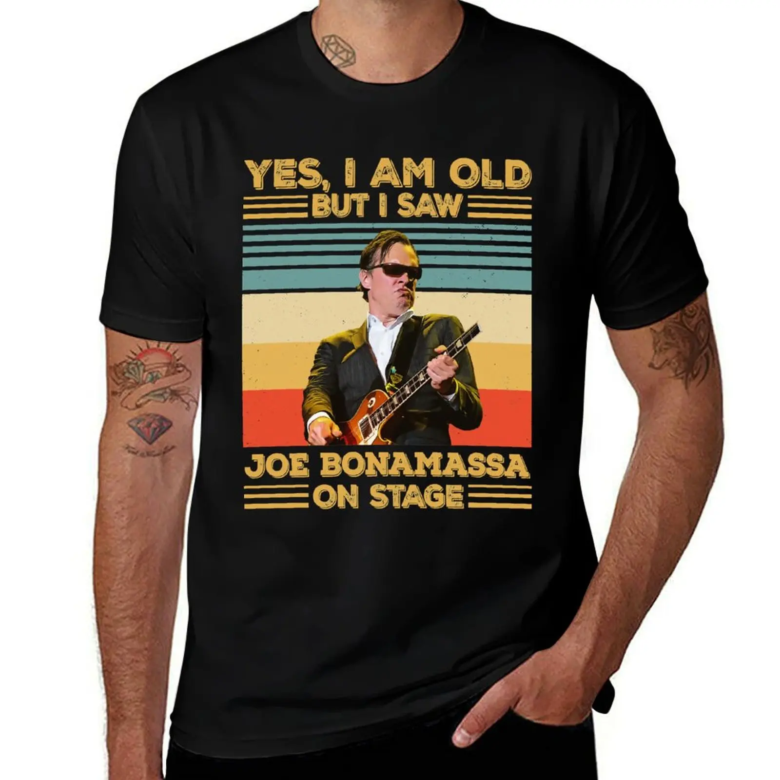 

Retro I Saw Joe Bonamassa On Stage Vintage T-Shirt t shirts for man pack cotton t shirt man casual T-shirt