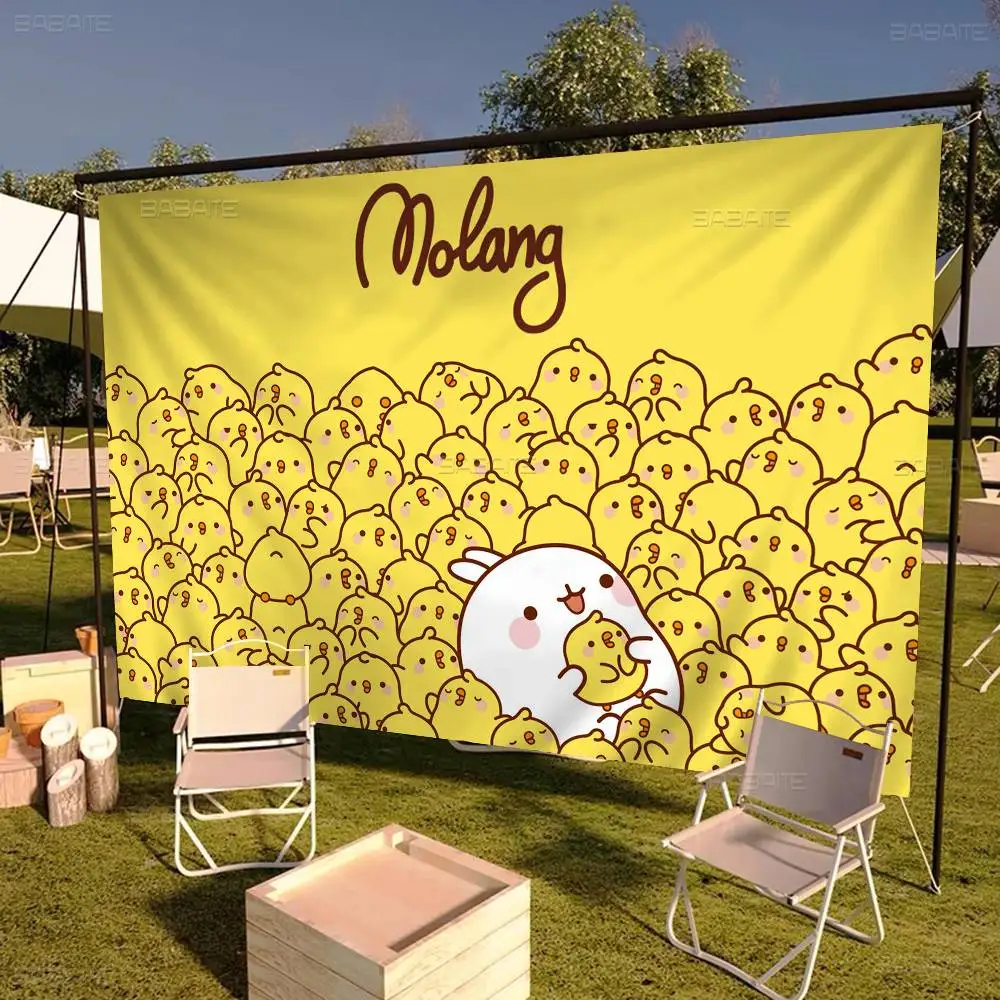 Anime Cute M-Molang DIY Flag For Family Group Photo Living Room Home Dorm Decor Wall Art Decor Banner