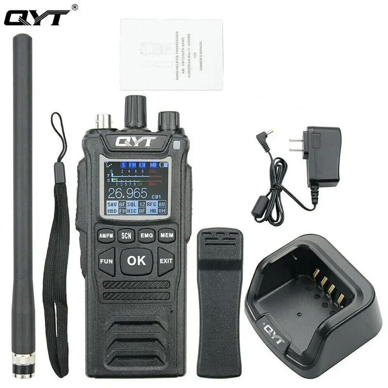 Original QYT 27MHz CB-58 Radio estándar de mano 26.965-27.405MHz 40 canales AM/FM CB Radio Walkie Talkie con batería de 4100mAh