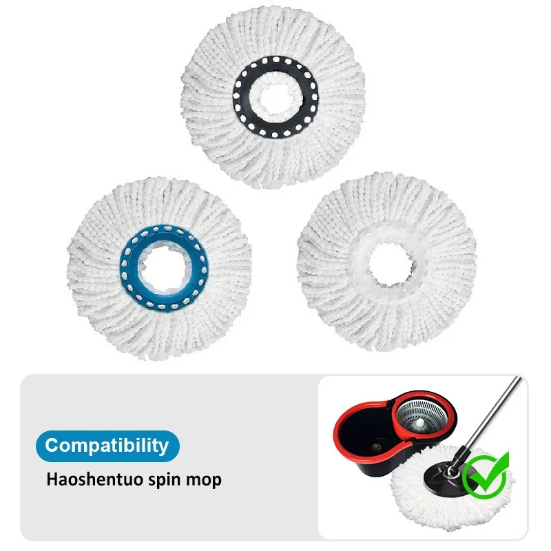 Cabeça de Substituição para Mop Giratório, Refil de Microfibra Redondo para Mop, Cabeça de Substituição para Mop Giratório Hurricane