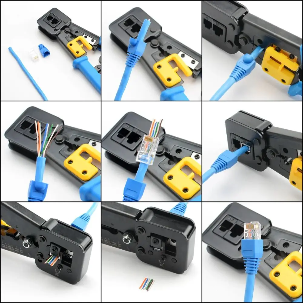 SUMMITOP RJ45 Crimp Tool Pass Through Cat5 Cat5e Cat6 Crimper for RJ45 RJ12 RJ11 8P 6P End Pass Through Connector - view 5