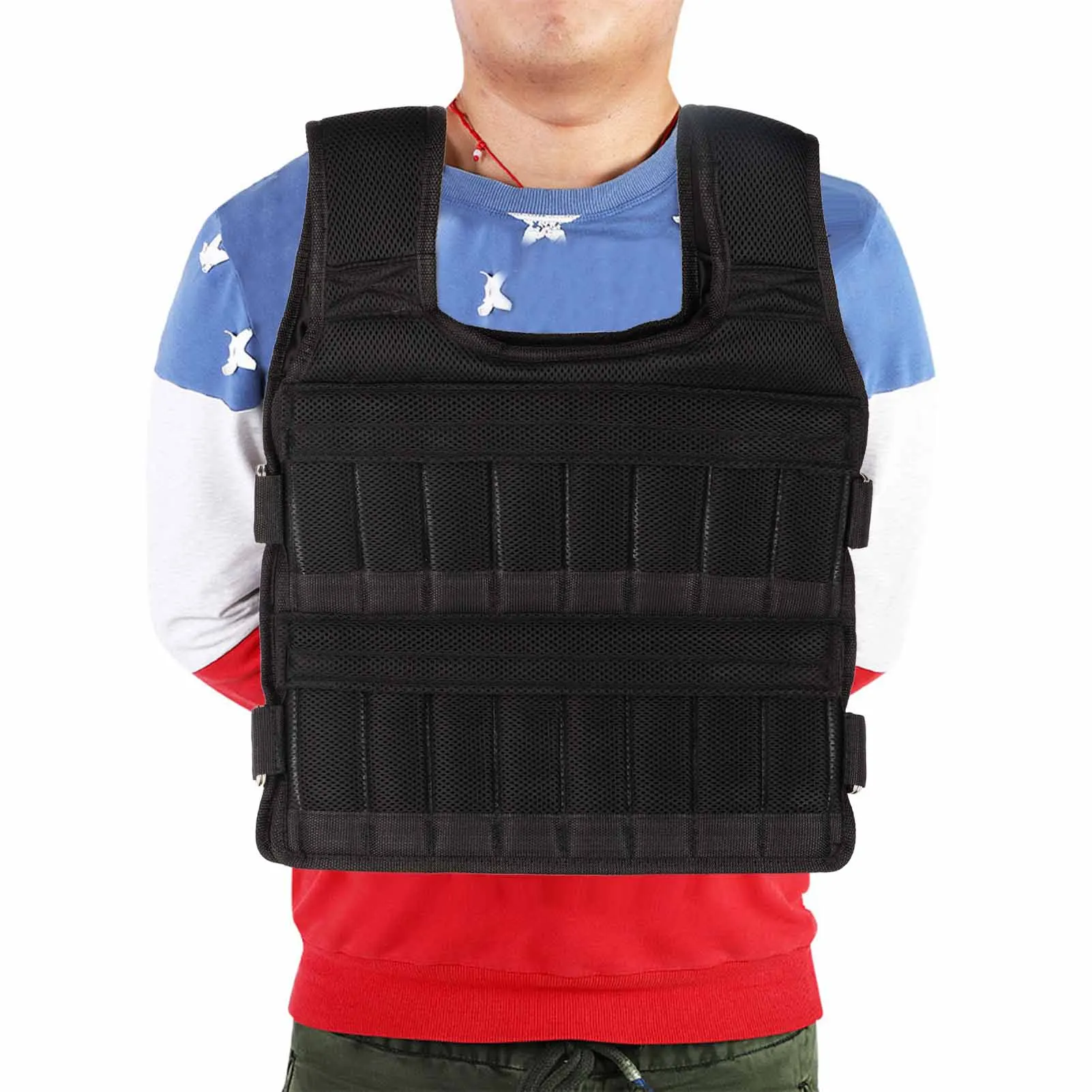 

Дышащий сетчатый дышащий утяжеленный жилет 15 кг, куртка для силовых тренировок для тренировок, фитнеса, силовых тренировок, утяжеленный жилет