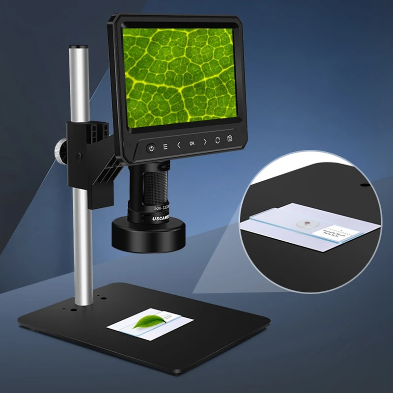 1200X 7 Inch HD IPS Screen Digital Microscope Electronics Camera Magnifier for Industrial Soldering Mobile Phone Repairing