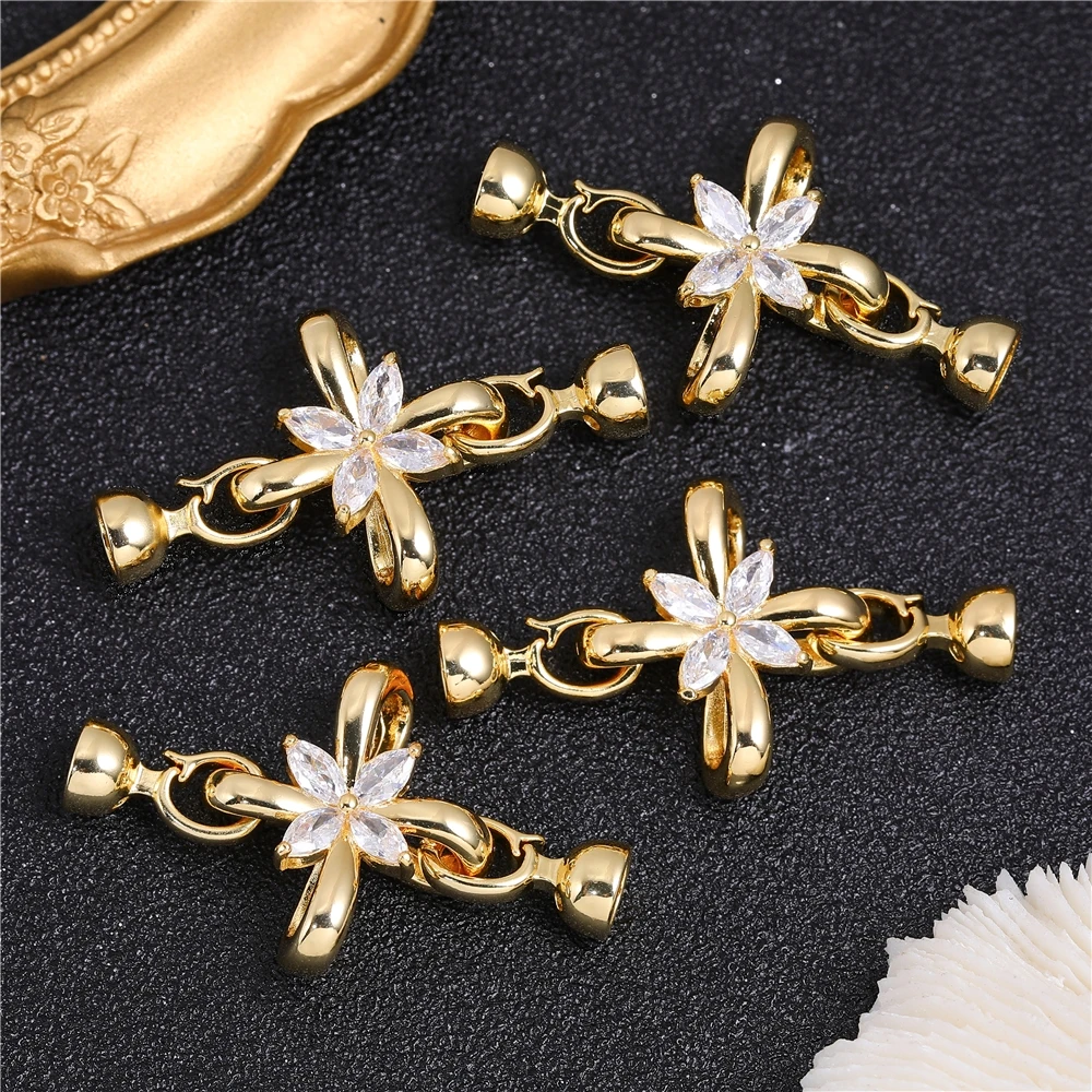 Juya 1 2 3Pcs/Lot DIY Needlework Pearls Jewelry Mountings Handmade Creative Fastener Lock Closure Clasps Accessories Supplies