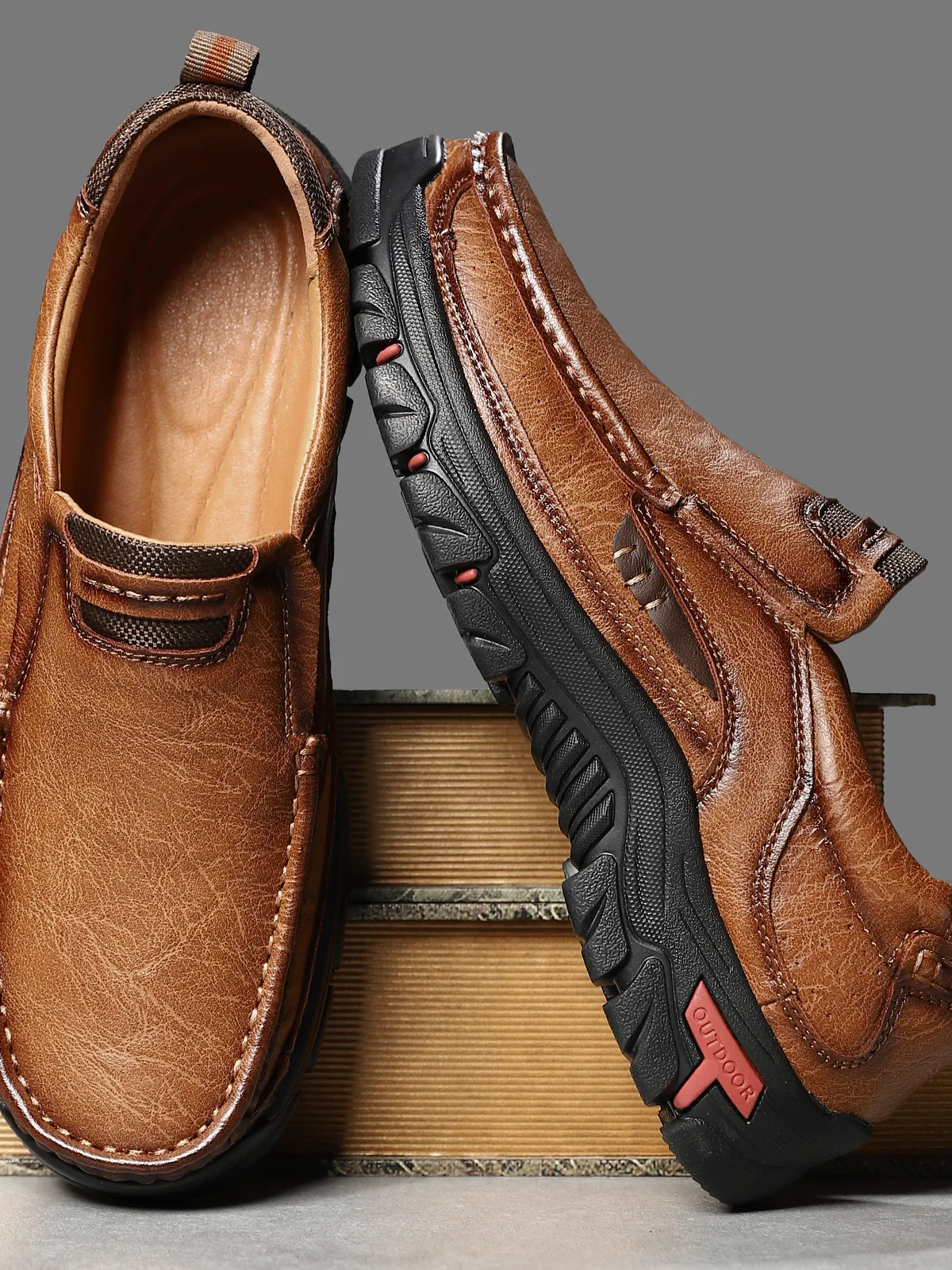 

Men's Casual Leather Shoes Outdoor Climbing Shoes Large Size Men's Shoes Comfortable Breathable Ultrafiber Leather Upper
