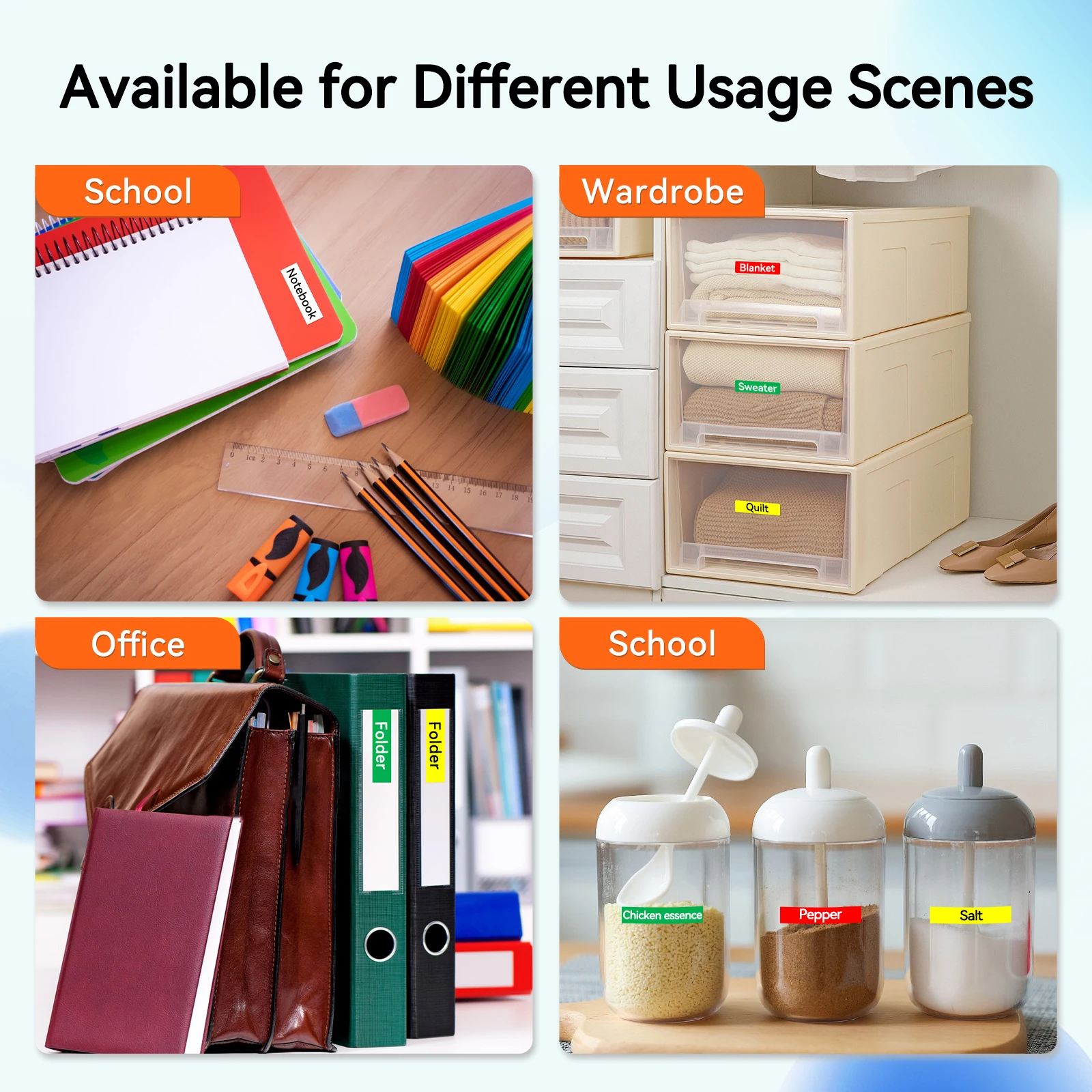 5/10PK 45013 6/9/12/19/24 มม.D1 เทปสําหรับ DYMO 45016 45021 ป้ายมาตรฐานสีดําสีขาวสําหรับ Dymo LabelManager 200 450