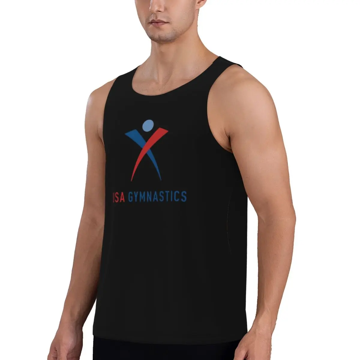 Summer Tank Top Mens Gym Fitness Training Clothing Quick Dry Team_USA_Gymnastics Fashion Basketball Vest