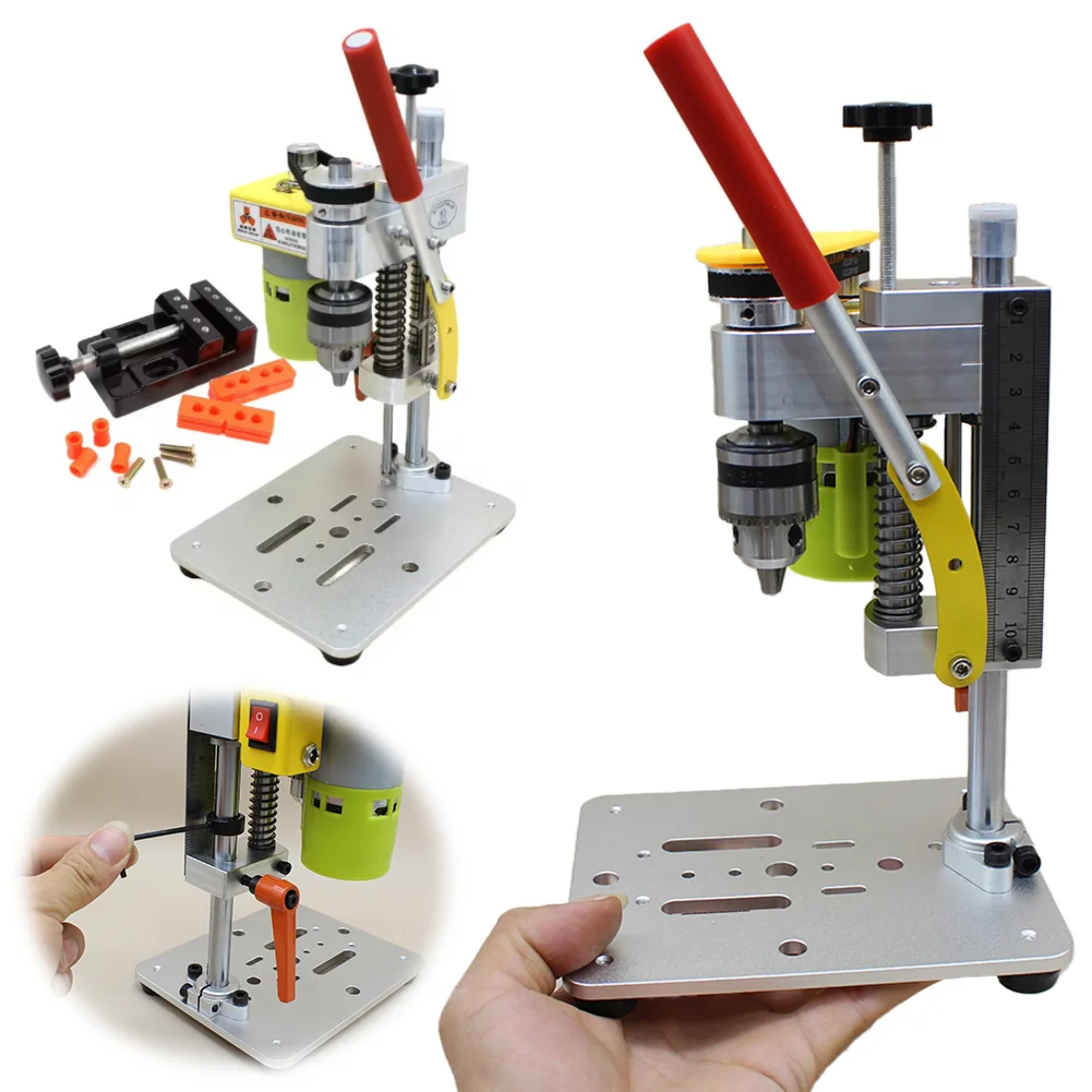 DIY High Precision Drilling Machine Mini Drill Press B10 Chuck Small Benchtop Drill Press Metal Wooden Jade DIY Crafts Tool