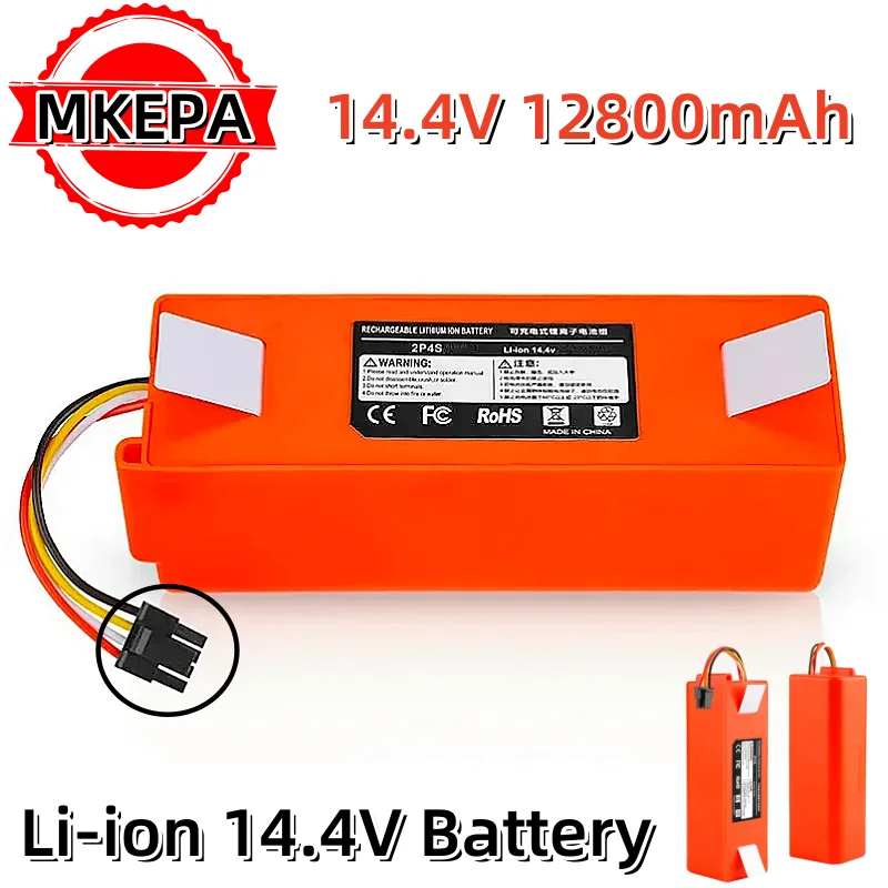 100% NEW 12800mAh 14.4V li-ion Battery Vacuum Cleaner accessories for xiaomi mi robot Robotics cleaner roborock S50 S51 T4