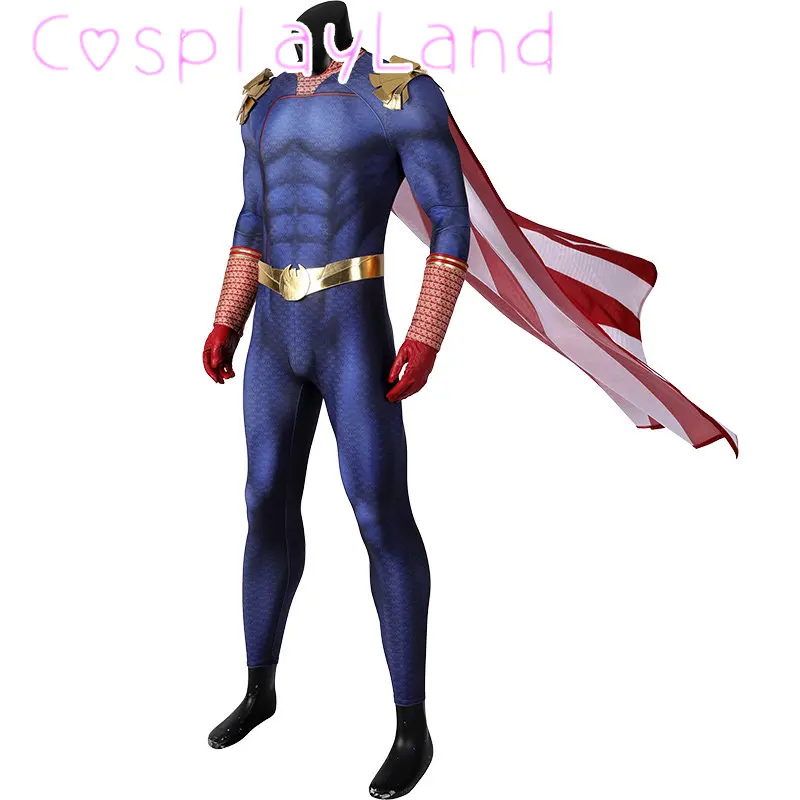 Costume de Cosplay TV The Boys saison 3, combinaison de Cosplay The Boys The Homelander, cape, bottes, Costume de super-héros, chaussures d'halloween