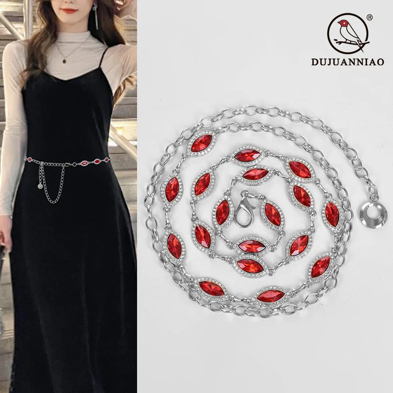 

Inlaid diamond metal chain for women's fine decoration, versatile and elegant with skirt, dress, belt