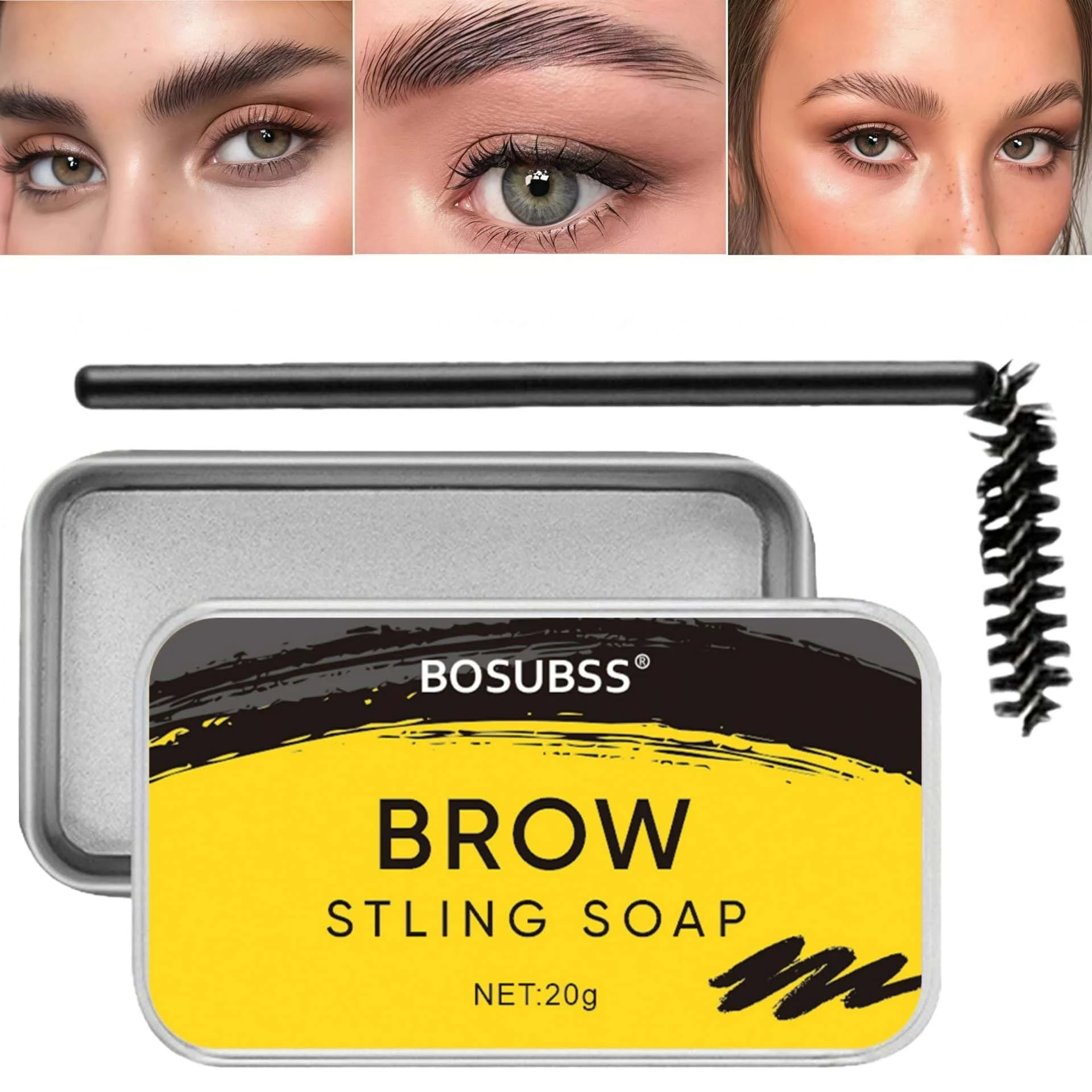 جل تصفيف الحواجب الشفاف المقاوم للماء - شمع حواجب شفاف، عقد طبيعي طويل الأمد، مقاوم للتلطخ ومنعش، مثالي لداي #1