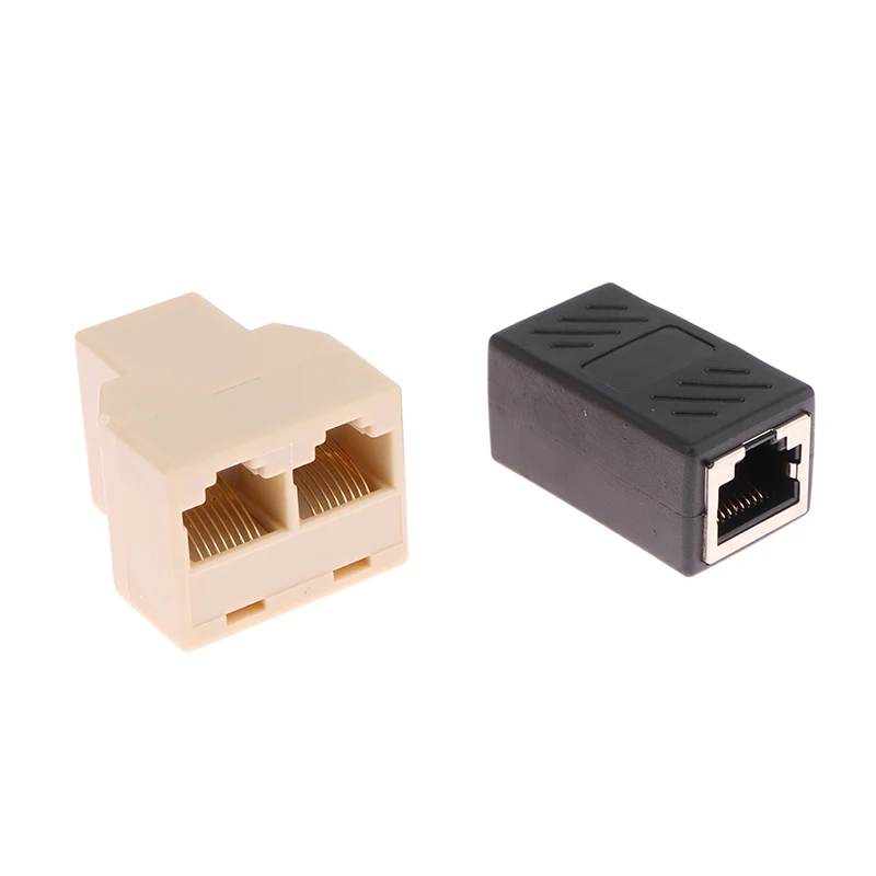 Cabo Ethernet Rede Splitter, Conector RJ45 8Pin, 1 a 2 Way Acoplador LAN, Cat5 Cate6 Interface, Adaptador Extensor