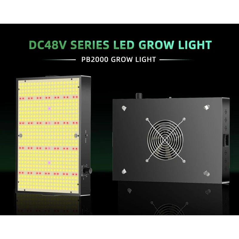 ABDJ-200W PB2000 светодиодный светильник для выращивания растений полного спектра с регулируемой яркостью бесшумный вентилятор для комнатных растений, цветов, овощей, рассады, освещение