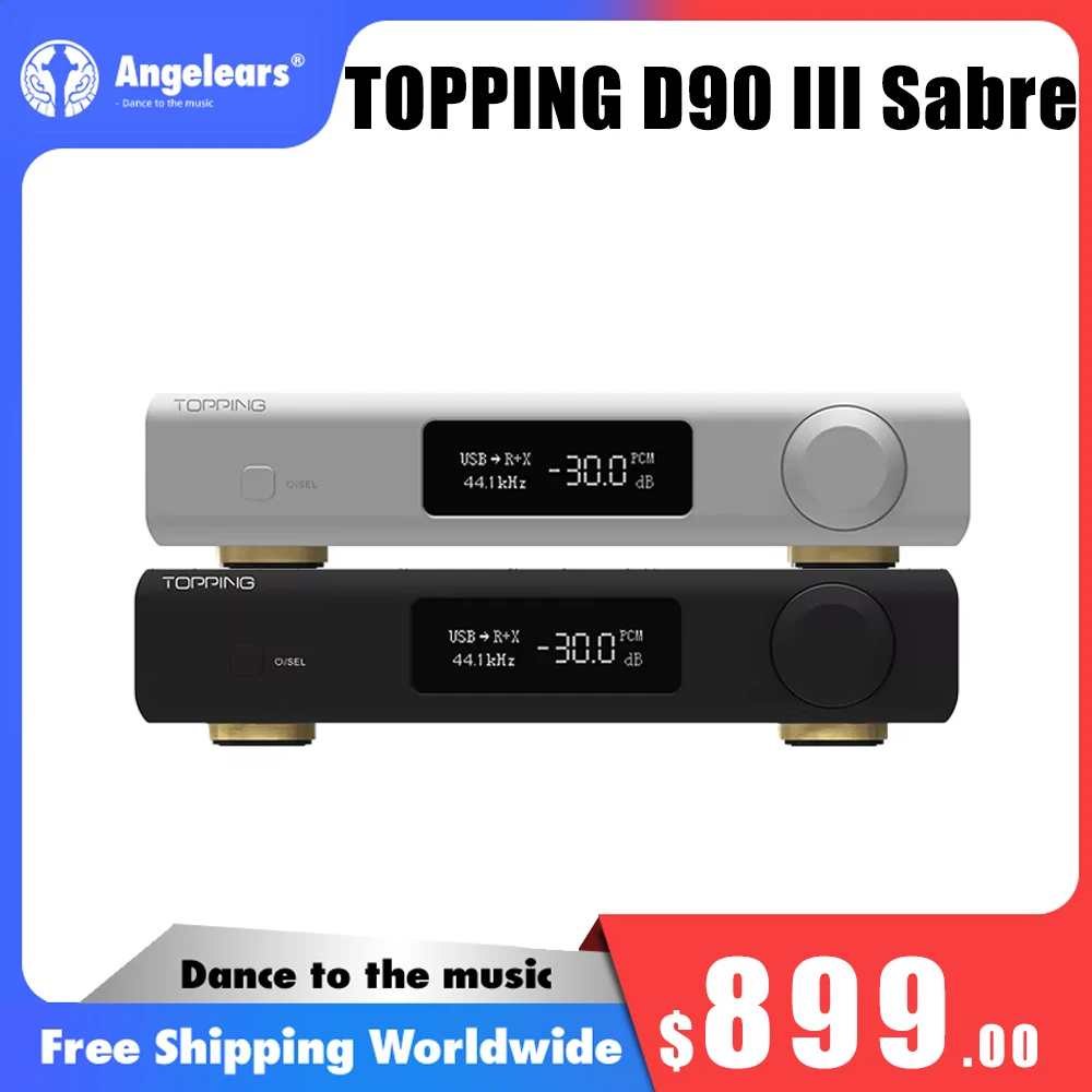 TOPPING D90 III Sabre Fully Balanced HIFI DAC Dual ESS9039S PRO BT5.1 Support LDAC DSD512 PCM768kHz Preamplifier Decoder