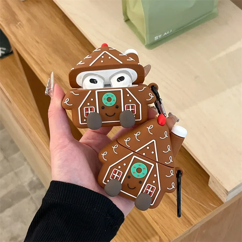 Christmas House Case for AirPods Pro2 Airpod Pro 1 2 3 4 Bluetooth Earbuds Charging Box Protective Earphone Case Cover