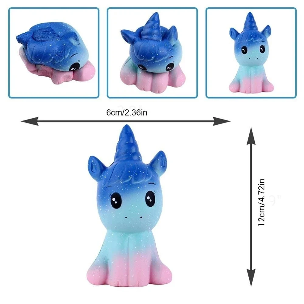 Nuevo Squishy lindo unicornio simulación Animal muñeca PU pan lento aumento perfumado suave juguete para apretar alivio del estrés para chico regalo de Navidad