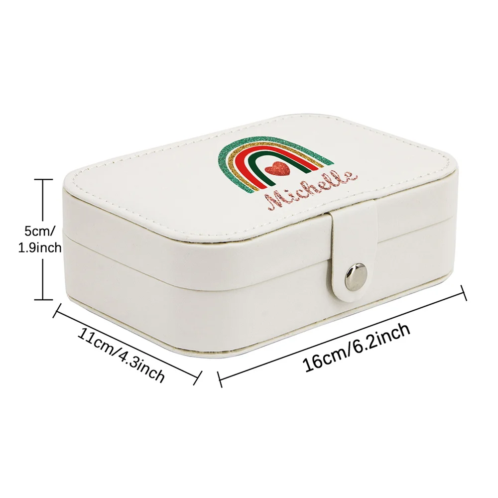 Personalized Customized Name High-end Ring Case Portable Jewelry Box Leather Large Size Dustproof Jewelry Organizer Display