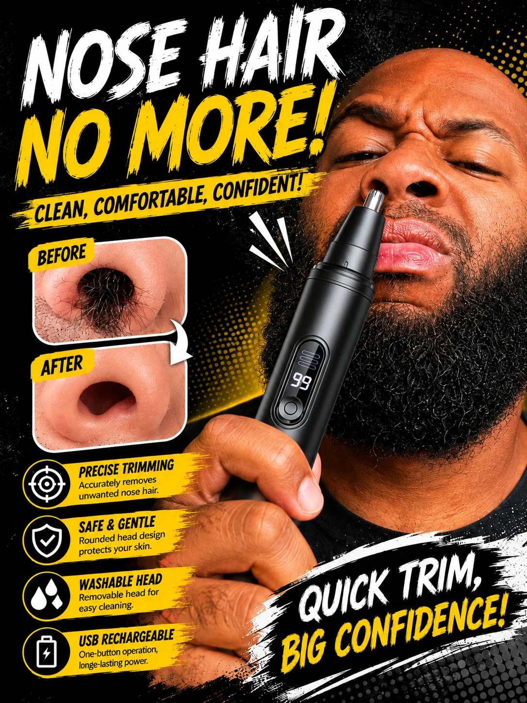 Model Kit Clipper - Электрический триммер для волос в носу,