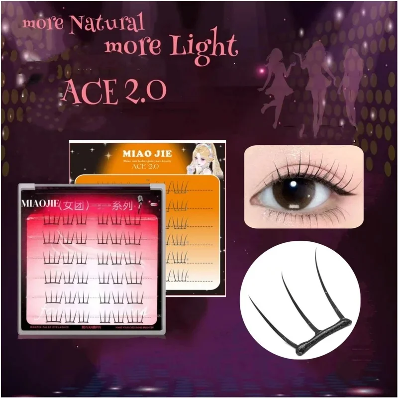 MIAOJIE Cute Cat Paw Lash Clusters Korean Idol Style Natural DIY Eyelash Extension False Eyelashes