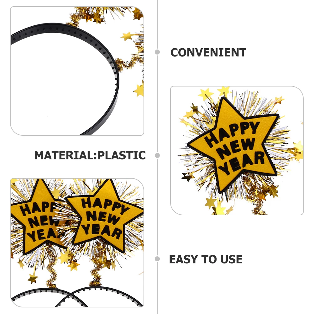 

New Year Headband Star Decorative Glitter Headdress for Party Women Girls Hair Accessories Celebration Tinsel