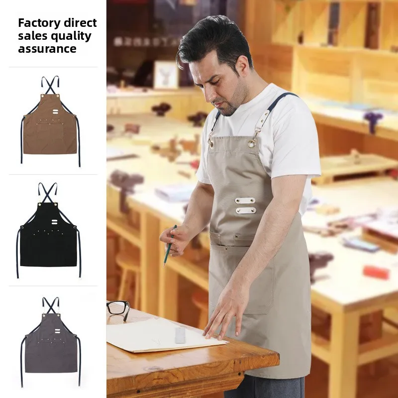 

Waterproof Oilproof Stain Resistant Canvas Work Apron Kitchen Florist Hair Salon Barista Restaurant Pub Uniform