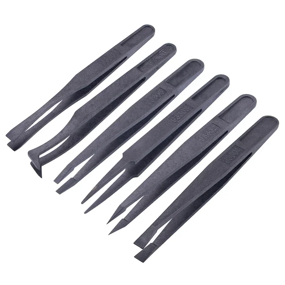 1Pcs Carbon Fiber Jewelry Tool Set Tweezers Anti-Static Plastic Precision For DIY Epoxy Resin Jewelry Components Supplies