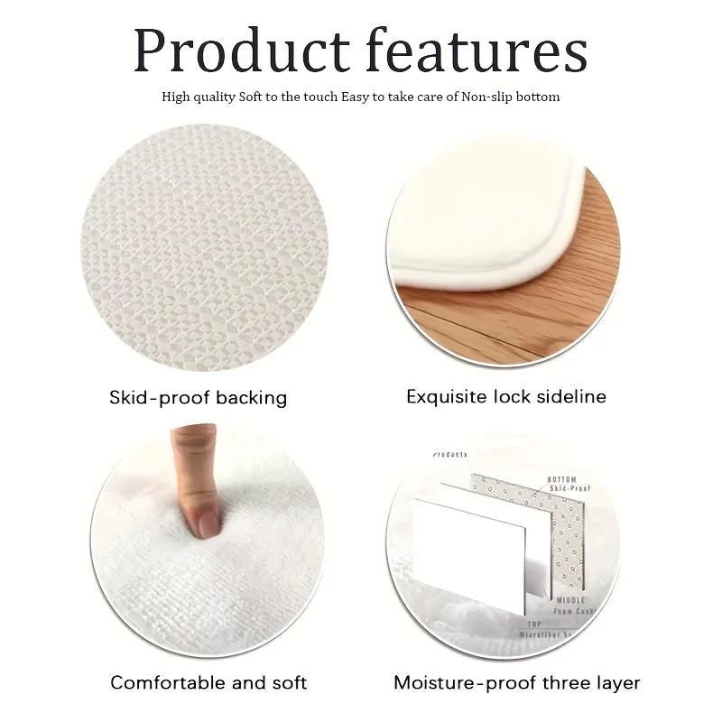 VIKAMA عيد الميلاد ديكور ممسحة عيد الميلاد ثلج السجاد داخلي في الهواء الطلق مدخل السجاد عطلة ديكور المنزل ممسحة #5