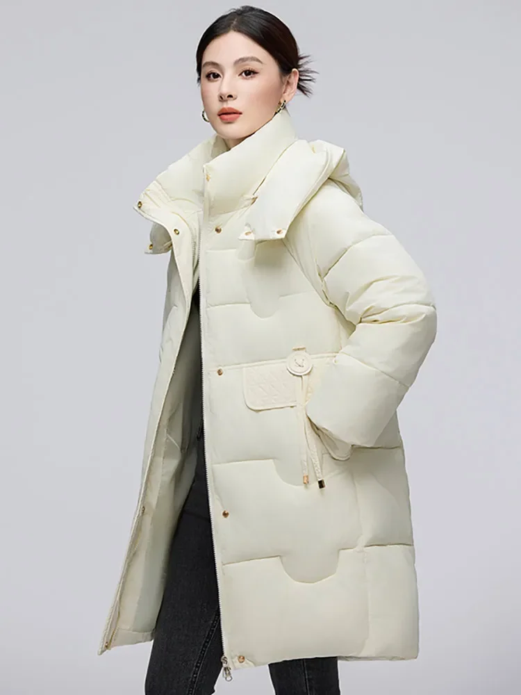 Vielleicht New Korean Winter Clothes Women Long Parkas Solid Hooded Puffer Jacket Thicken Warm Female Cotton Padded Coat Outwear