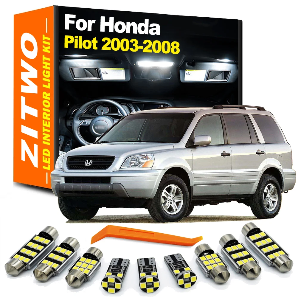 

ZITWO 19 шт. автомобильный внутренний фонарь для Honda Pilot 2003 2004 2005 2006 2007 2008 светодиодный комплект внутреннего освещения для чтения карт номерного знака