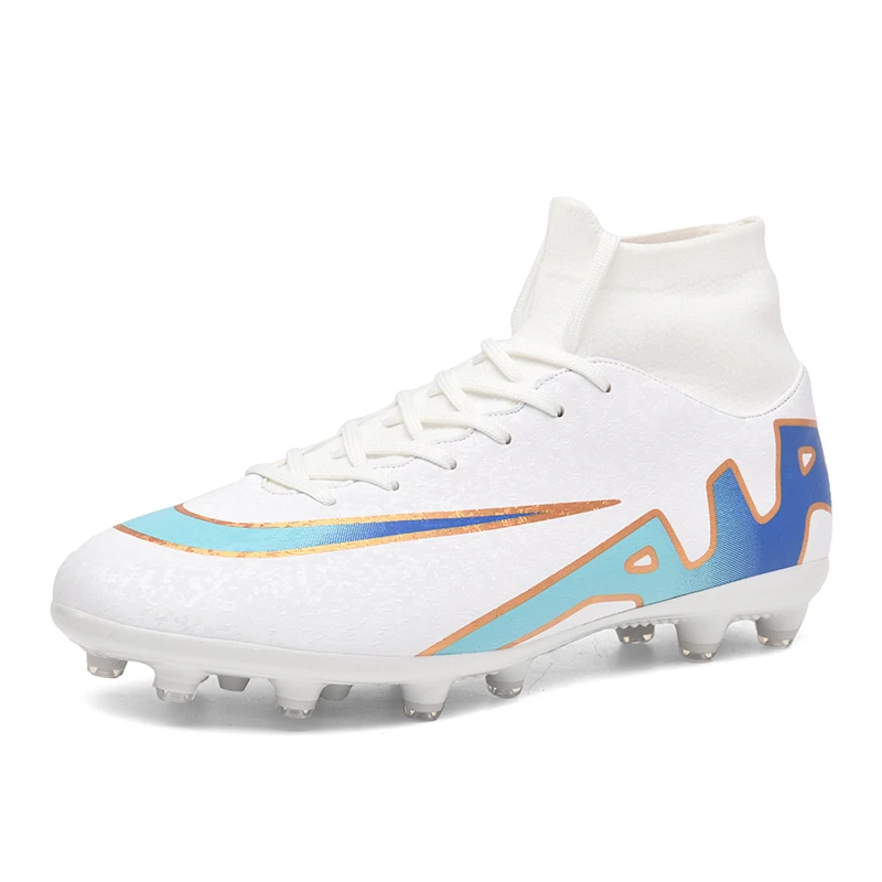 Official authentic cross-border foreign trade high-top football shoes spikes+broken nails football shoes