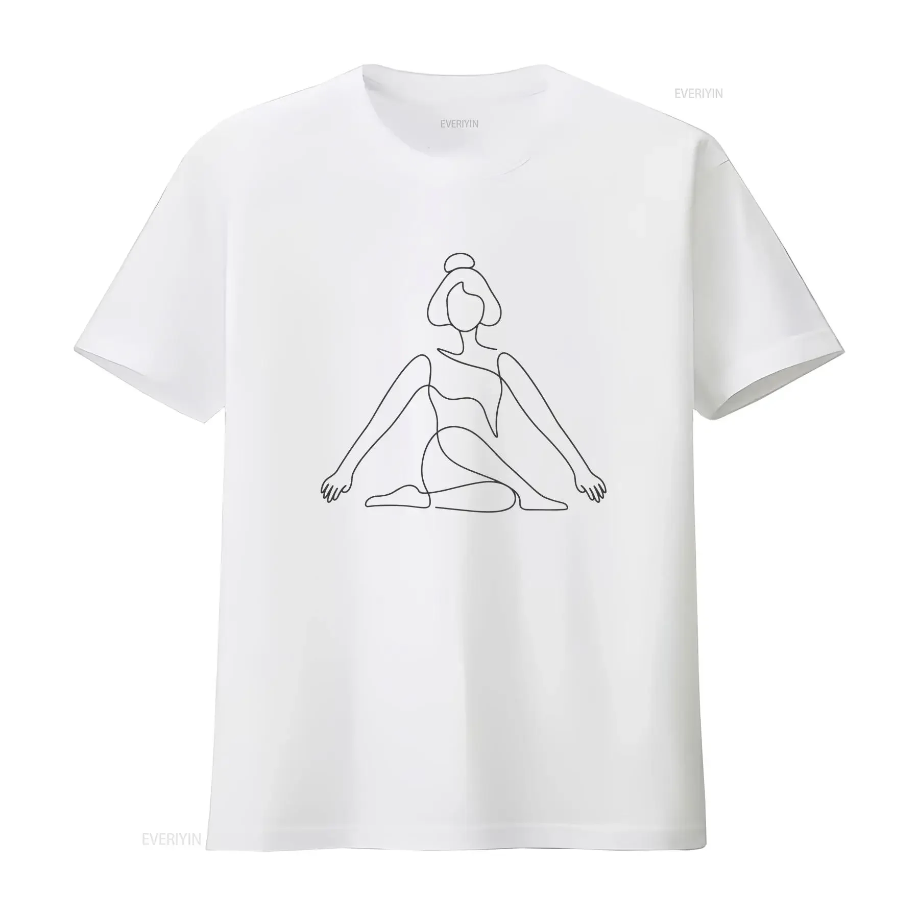 One Line Yoga Pose T Shirt minimalist meditation zen wellness fitness exercise vintage Washed Soft designer clothes Stretched